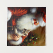 Weihnachtsmann und Katze 3 Wandteppich (Vorderseite (Horizontal))