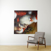 Weihnachtsmann und Katze 3 Wandteppich (Beispiel (Horizontal))