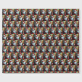 Weihnachtsmann und Katze 4 Geschenkpapier (Flach)