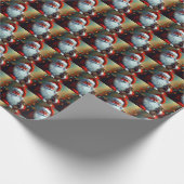 Weihnachtsmann und Katze 4 Geschenkpapier (Ecke)