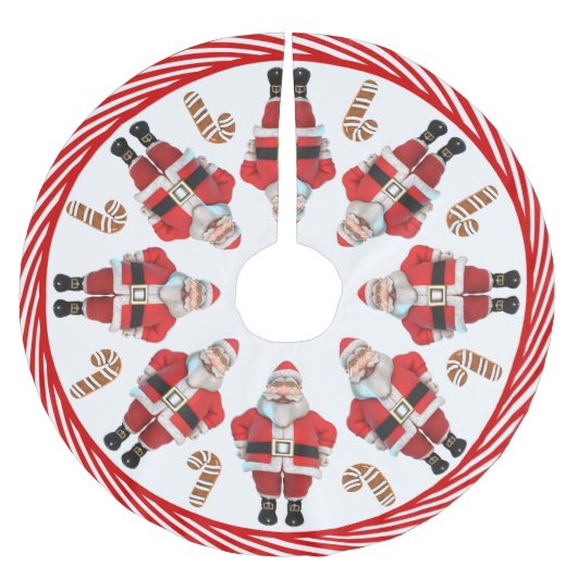 Weihnachtsmann und Kekse Weihnachten Polyester Weihnachtsbaumdecke (Vorderseite)