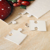 Weihnachtsmann und Kind genießen heiße Schokolade Puzzle (Seite)