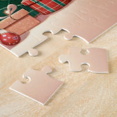Weihnachtsmann und Kind genießen heiße Schokolade Puzzle (Seite)