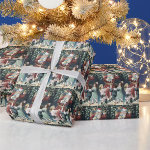Weihnachtsmann und Kinder Geschenkpapier