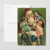 Weihnachtsmann und Kinder Postkarte (Vorne/Hinten)