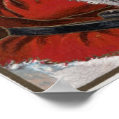 Weihnachtsmann und Kinder schauen nach Chimney Poster (Ecke)