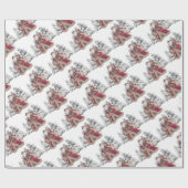 Weihnachtsmann und Kitze Geschenkpapier (Flach)