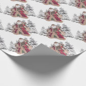Weihnachtsmann und Kitze Geschenkpapier (Ecke)