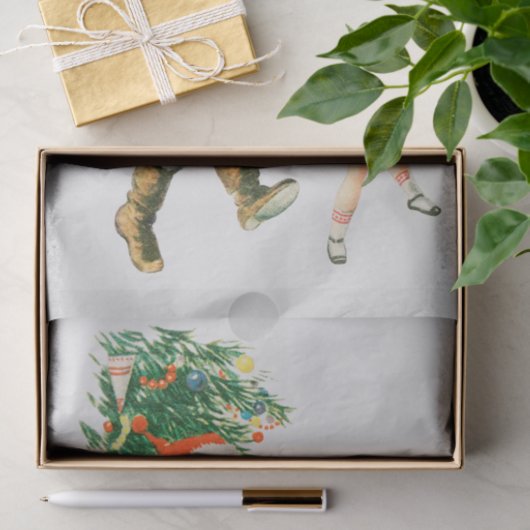 Weihnachtsmann und Kleines Mädchen Seidenpapier (Geschenk)