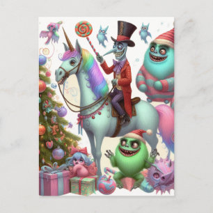 Weihnachtsmann und Kreaturen fehlschlagen Postkarte