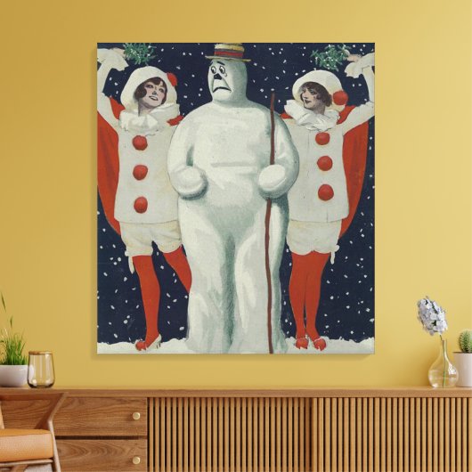 Weihnachtsmann und Ladys Leinwanddruck (Insitu (Wohnzimmer))