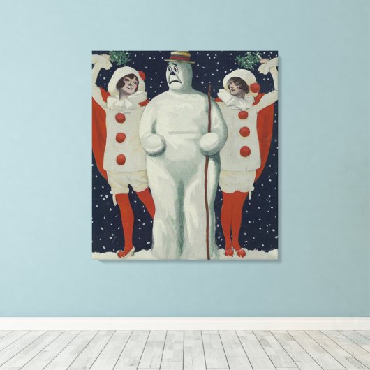 Weihnachtsmann und Ladys Leinwanddruck (Insitu (Holzboden))