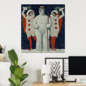 Weihnachtsmann und Ladys Poster (Heimbüro)
