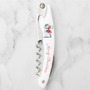 Weihnachtsmann und Mädchen Kellnermesser