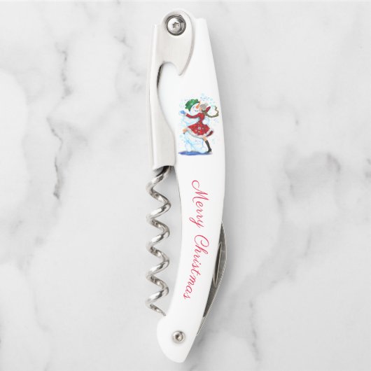 Weihnachtsmann und Mädchen Kellnermesser (Vorderseite)