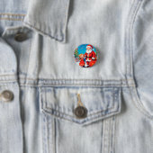 Weihnachtsmann und Mädchen mit einem Geschenkbeute Button (Beispiel)