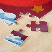 Weihnachtsmann und Mädchen mit einem Geschenkbeute Puzzle (Seite)