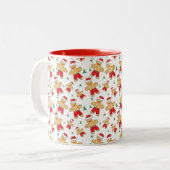 Weihnachtsmann und Mistletoe Zweifarbige Tasse (Vorderseite Links)