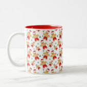 Weihnachtsmann und Mistletoe Zweifarbige Tasse (Links)