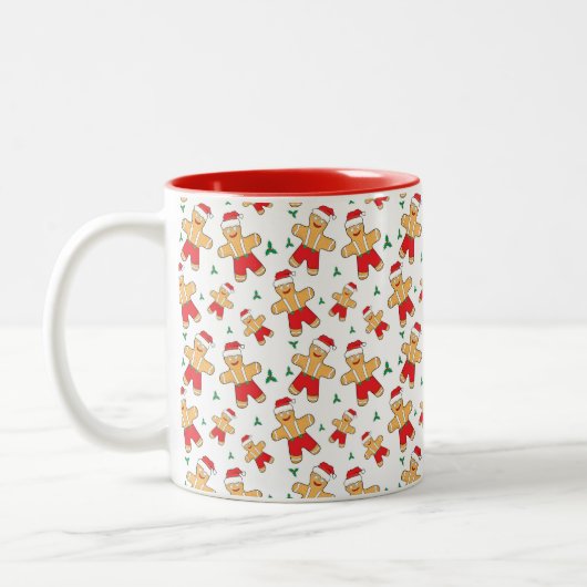 Weihnachtsmann und Mistletoe Zweifarbige Tasse (Links)