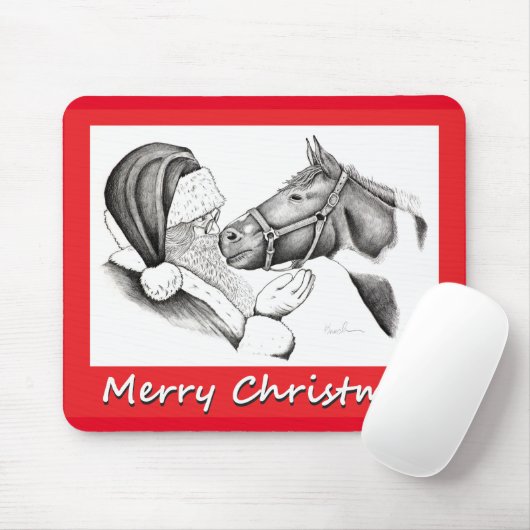 Weihnachtsmann und Paint Pinto Pferd Mousepad (Mit Mouse)