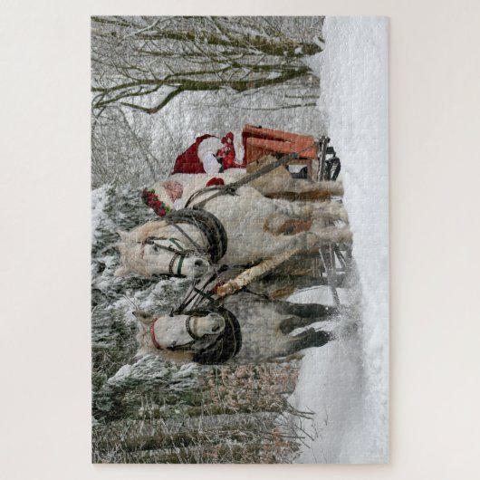 Weihnachtsmann und Pferde Puzzle (Vertikal)