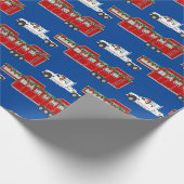 Weihnachtsmann und Pferdeanhänger Geschenkpapier (Ecke)
