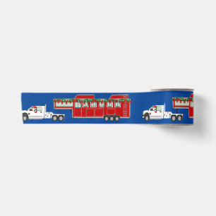 Weihnachtsmann und Pferdeanhänger Weihnachten 3" Satinband