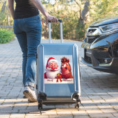 Weihnachtsmann und Pferderücken Feierliche Feier Aufkleber (Koffer Insitu)