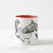Weihnachtsmann und Pinto Pferd Tasse (Zentrum)