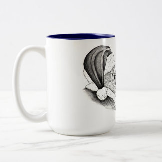Weihnachtsmann und Pinto Pferd Zweifarbige Tasse
