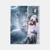 Weihnachtsmann und Polar-Bär Fleecedecke (Vorderseite)