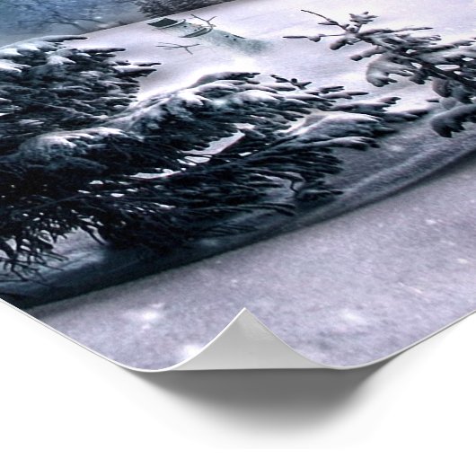 Weihnachtsmann und Polar-Bär Poster (Ecke)