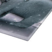 Weihnachtsmann und Polar-Bär Schneidebrett (Ecke)