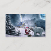 Weihnachtsmann und Polar-Bär Visitenkarte (Rückseite)