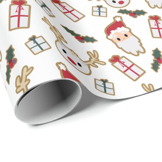 Weihnachtsmann und präsentiert Weihnachts-Kochmust Geschenkpapier (Rolleneckpunkt)