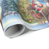 Weihnachtsmann und Reindeer AI Geschenkpapier (Rolleneckpunkt)