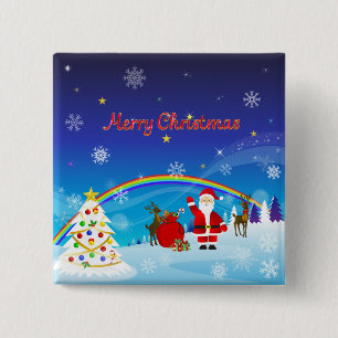 Weihnachtsmann und Reindeer Button