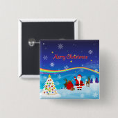 Weihnachtsmann und Reindeer Button (Vorne & Hinten)