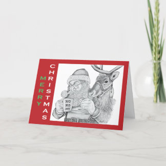 Weihnachtsmann und Reindeer Dankeskarte