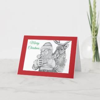 Weihnachtsmann und Reindeer Dankeskarte