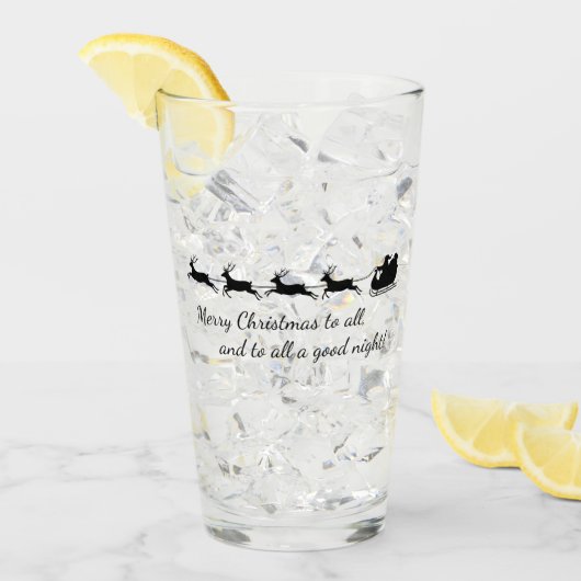 Weihnachtsmann und Reindeer Design Trinkglas Glas (Vorderseite Ice)