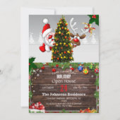 Weihnachtsmann und Reindeer Einladung (Vorderseite)