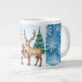 Weihnachtsmann und Reindeer, frohe Weihnachten Jumbo-Tasse (Vorderseite Rechts)