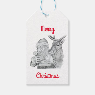 Weihnachtsmann und Reindeer Geschenkanhänger