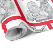 Weihnachtsmann und Reindeer Geschenkpapier (Rolleneckpunkt)
