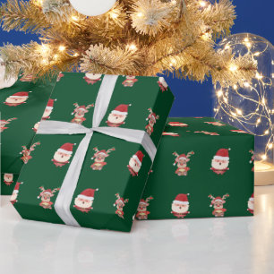 Weihnachtsmann und Reindeer Geschenkpapier