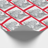 Weihnachtsmann und Reindeer Geschenkpapier (Ecke)