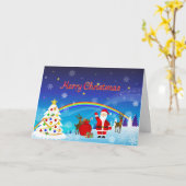 Weihnachtsmann und Reindeer Karte (Gelbe Blume)