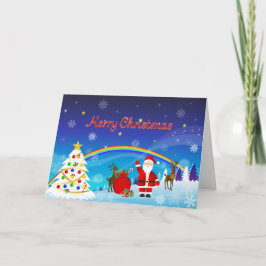 Weihnachtsmann und Reindeer Karte